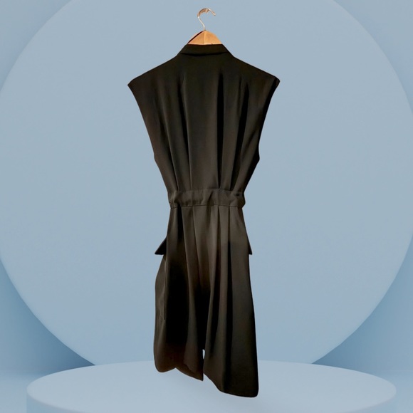 Zara Basics Sleeveless, Tie-belt, Long Open Blazer - Picture 4 of 4